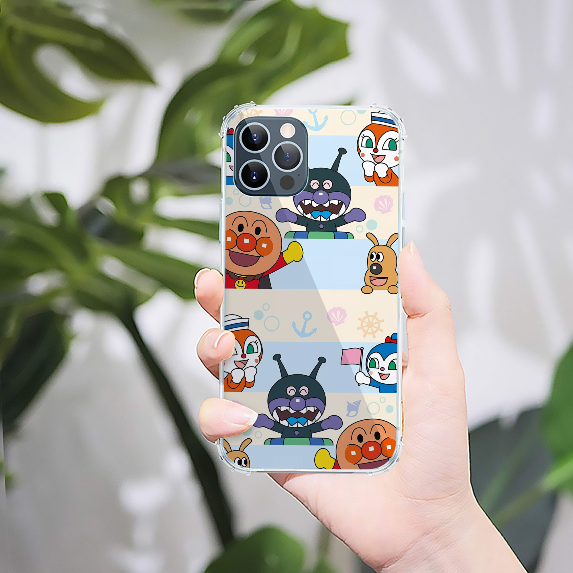 （画像用） アンパンマン Anpanman 【iPhone 12シリーズ対応】透明スマホケース（クリアソフトケース）